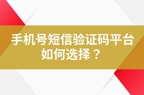 手機號短信驗證碼平臺如何選擇？