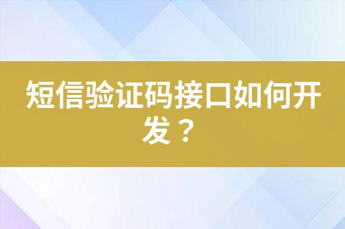 短信驗證碼接口如何開發？