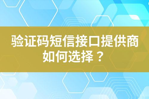 驗證碼短信接口提供商如何選擇？