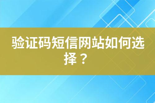 驗證碼短信網站如何選擇？